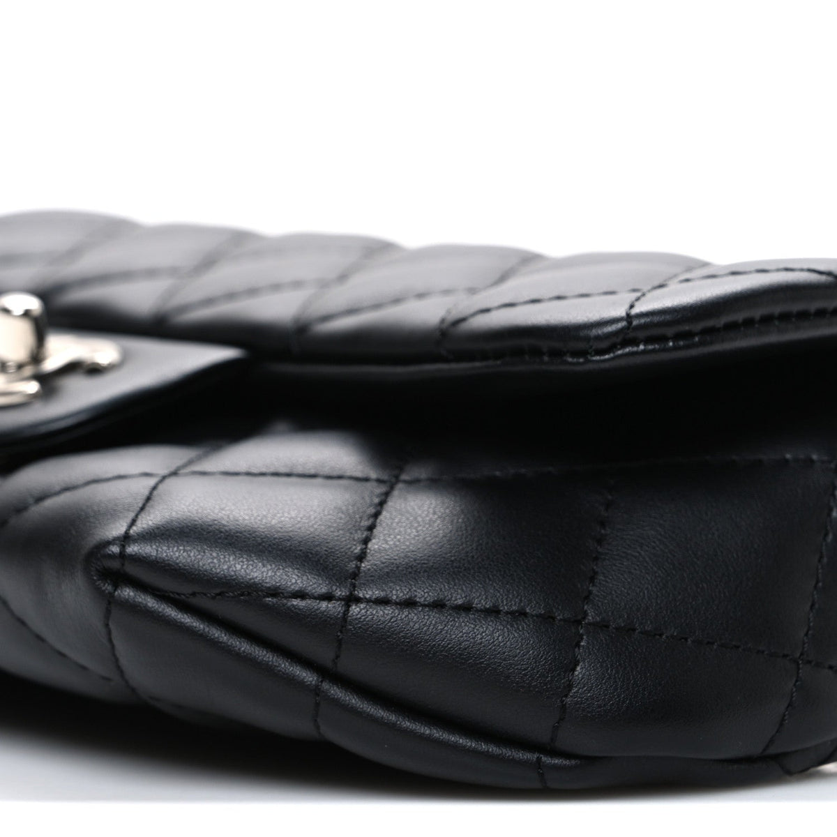Calfskin Quilted CC Uniform Flap Belt Bag Black