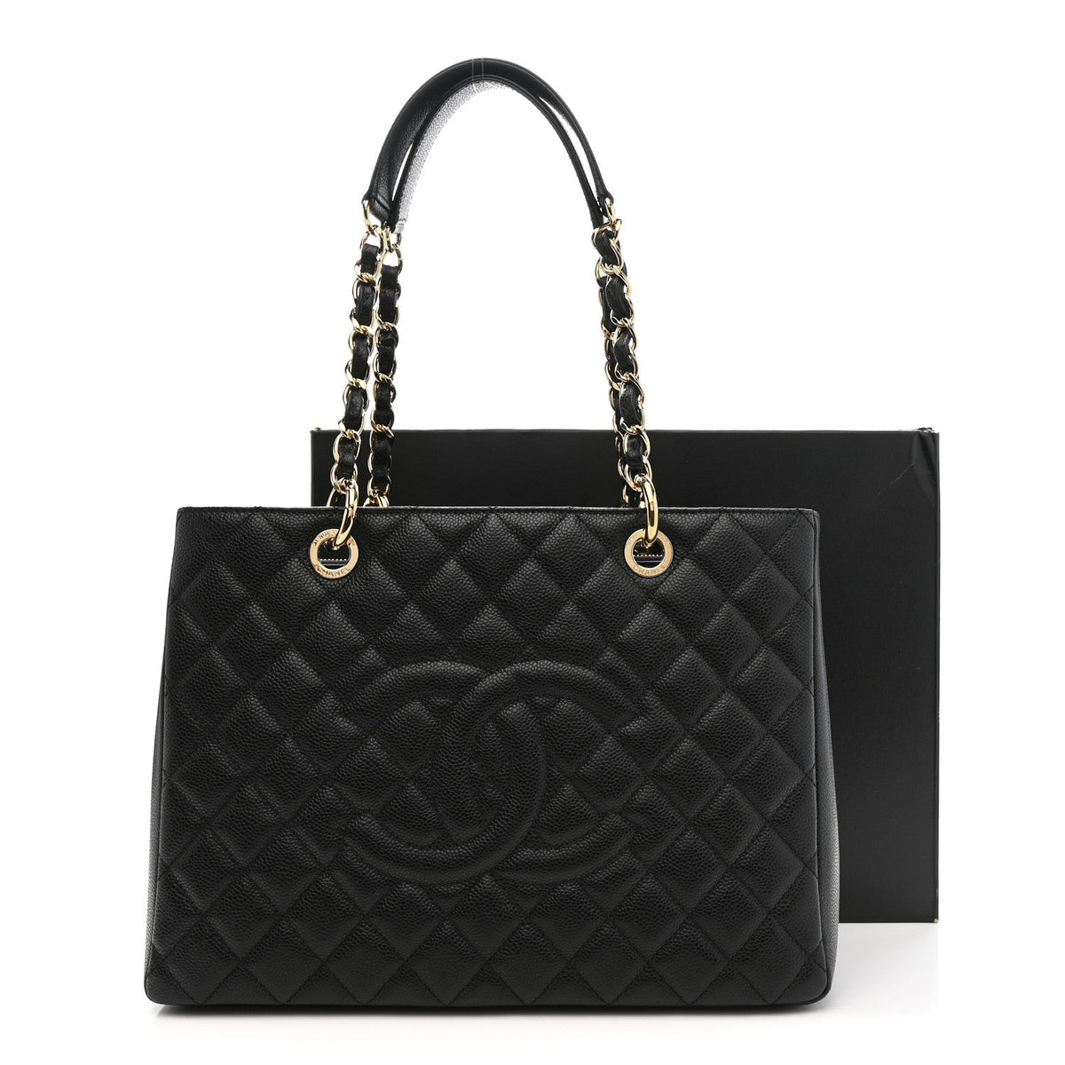 Caviar Quilted Grand Shopping Tote GST Black