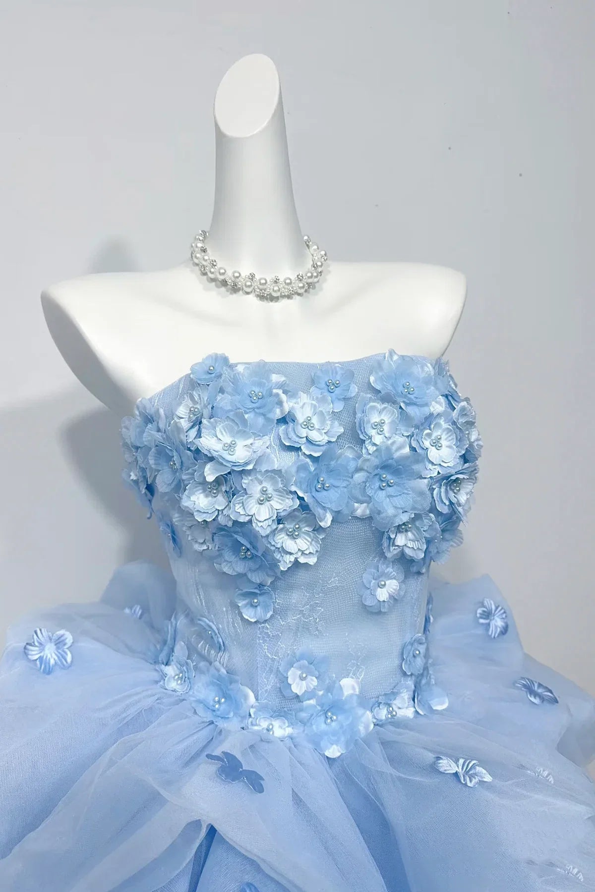 Charming Homecoming Dress Strapless Flower Pleated Short Prom Dress Back to School Outfits Party Dress D6010