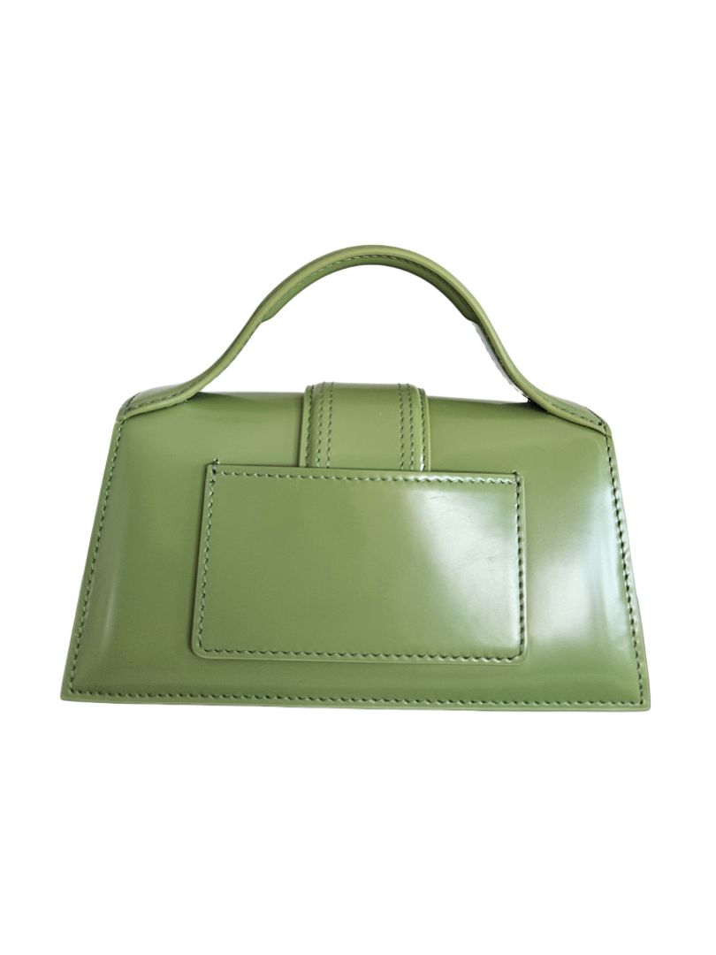 Jacquemus Olive Green Leather Le Bambino Top Handle Bag