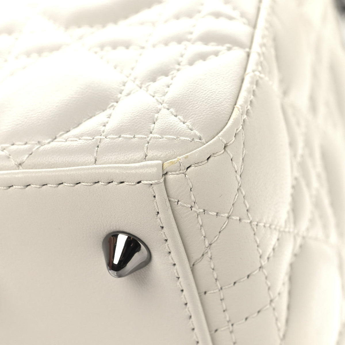 Lambskin Cannage Small My ABCDior Lady Dior White