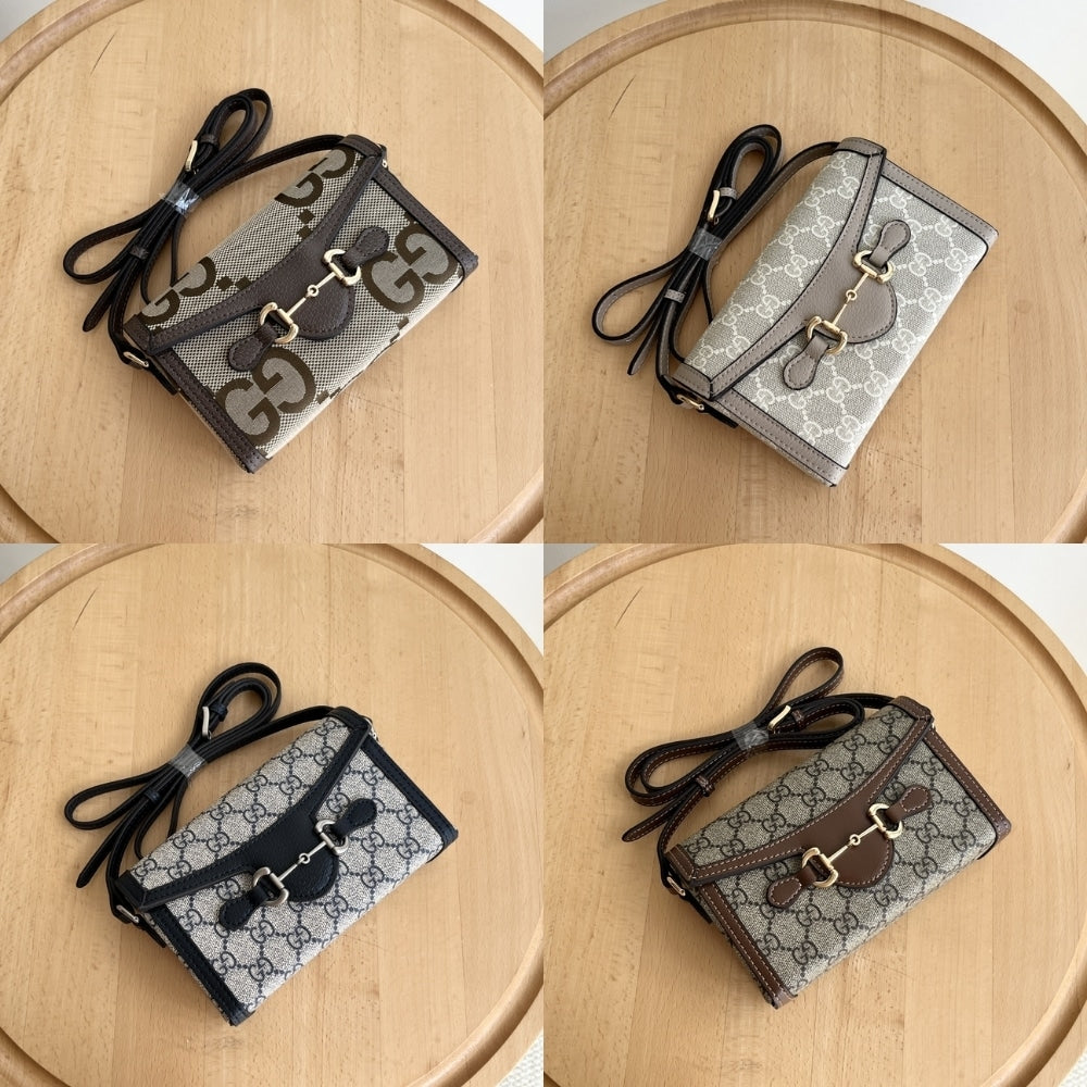 GUCCI HORSEBIT 1955 MINI BAG BEIGE AND WHITE GG SUPREME 18CM 699296 UULBG 9683