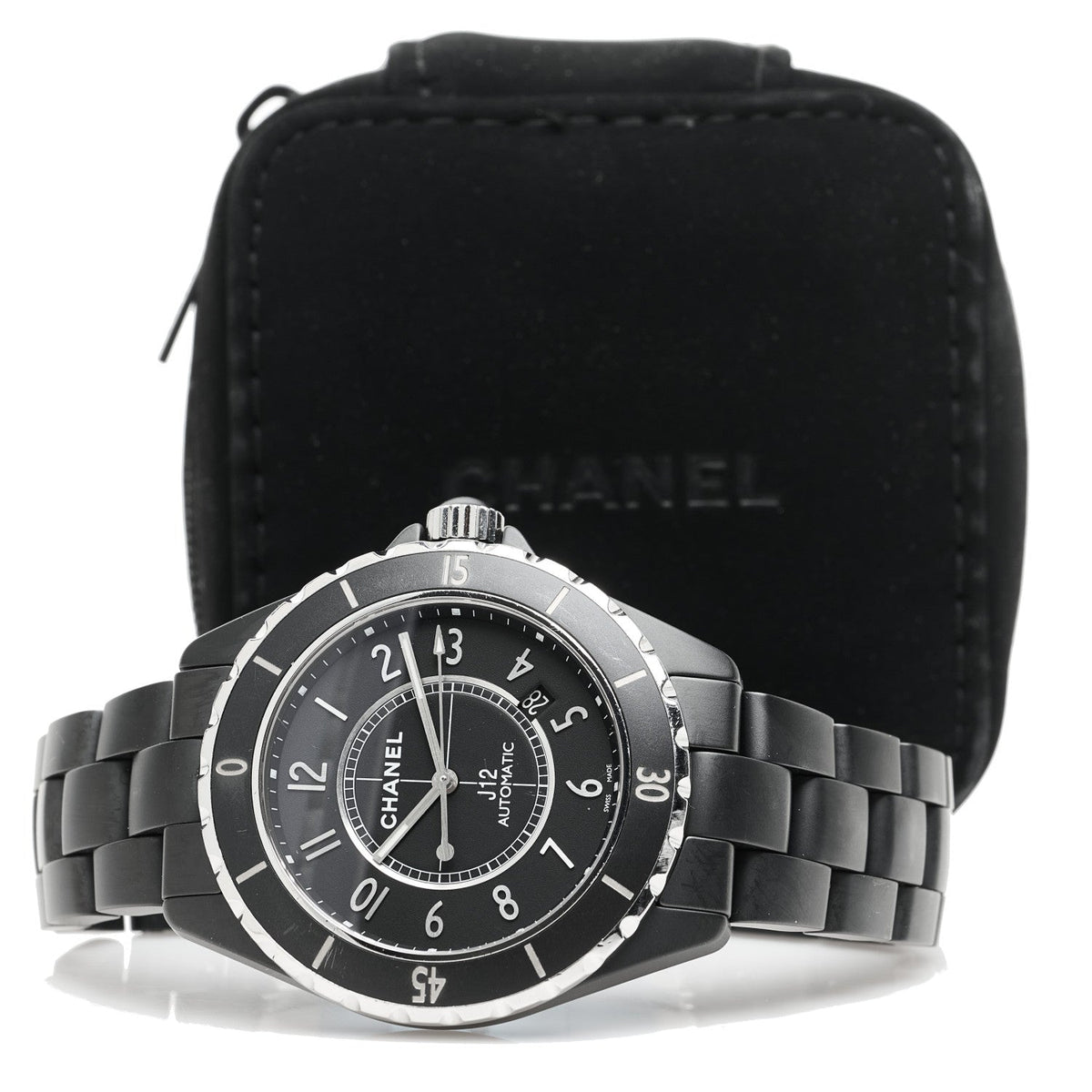Stainless Steel Matte Ceramic 41mm J12 Automatic Watch Black