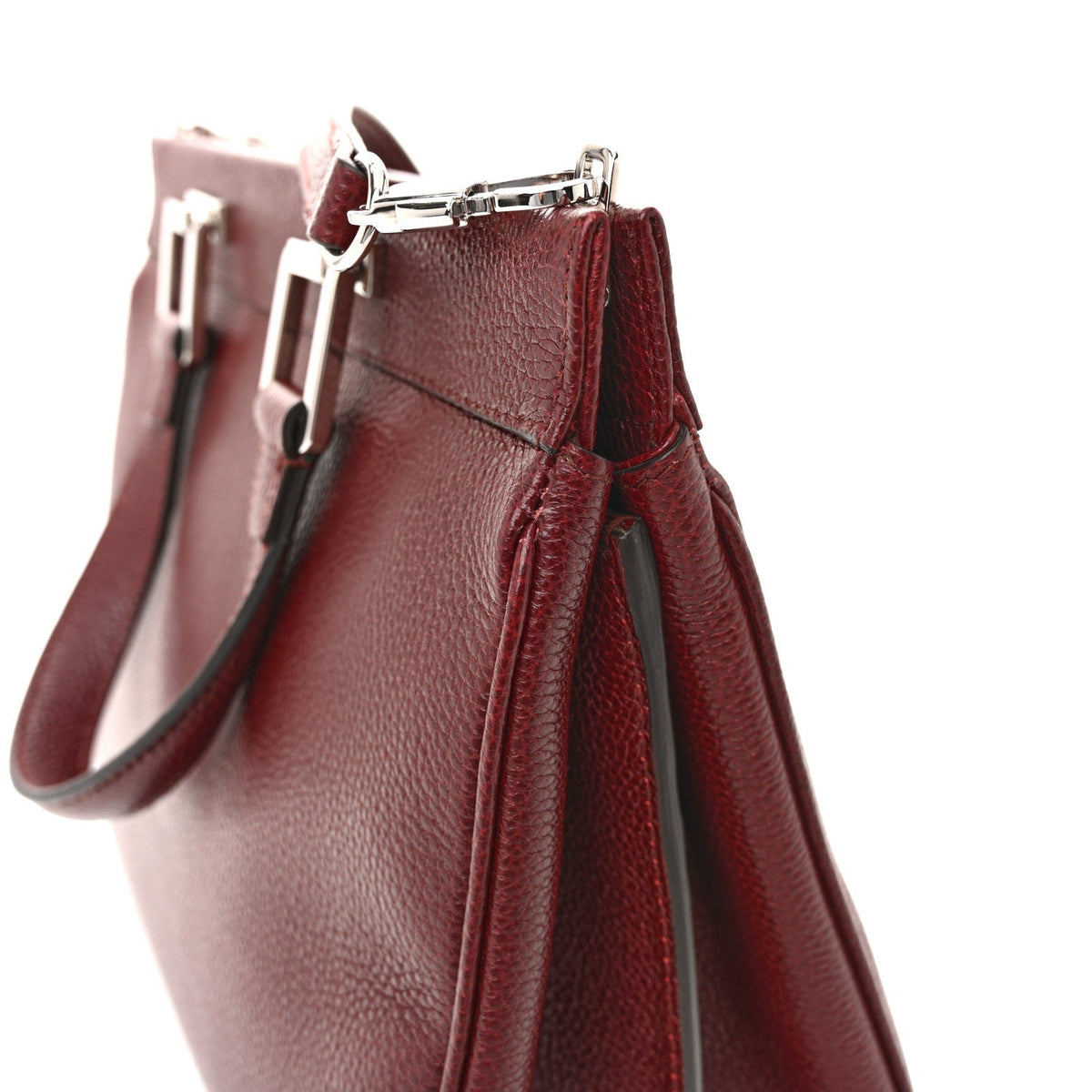 Grainy Calfskin Small Zumi Top Handle Bag Vintage Bordeaux