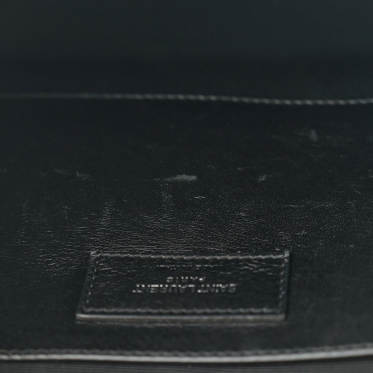 Calfskin Crocodile Embossed Large Classic Monogram Kate Satchel Black