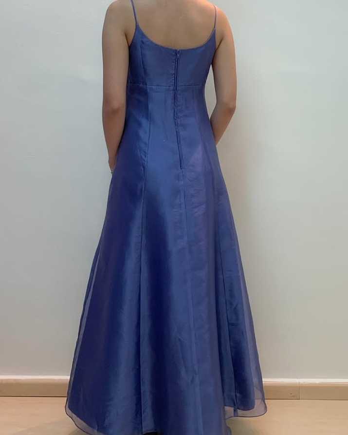 Elegant Straps A-Line Beading Satin Long Prom Dress Vintage Party Dress, D672