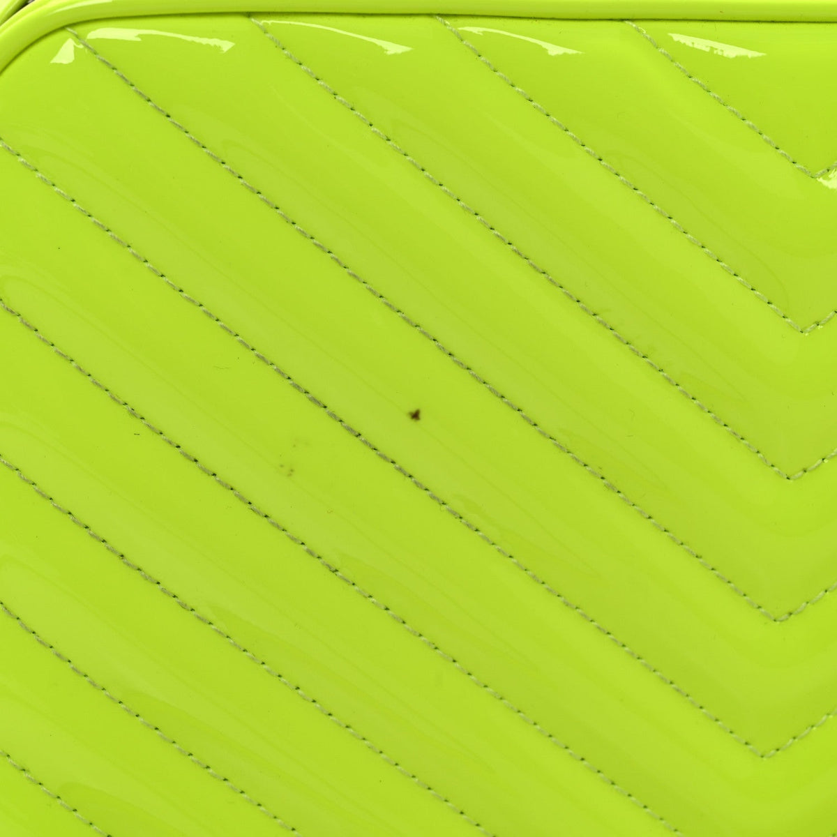 Patent Calfskin Matelasse Monogram Lou Camera Bag Neon Yellow