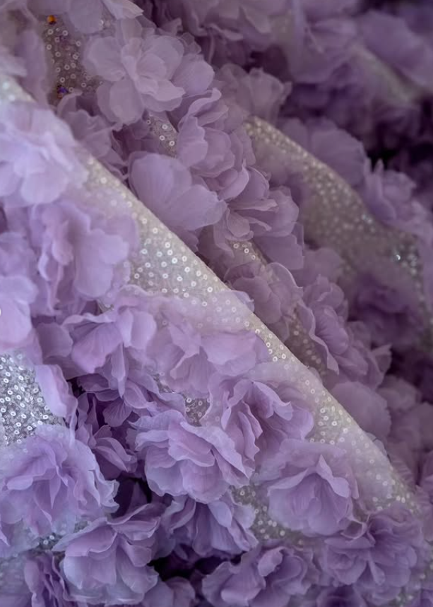 Stunning Mermaid Strapless Beaded Purple Ombre Floral Tulle Long Prom Dress SH5039