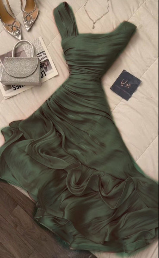 Green Irregular length Evening Party Dresses Cocktail Dresses fg7692