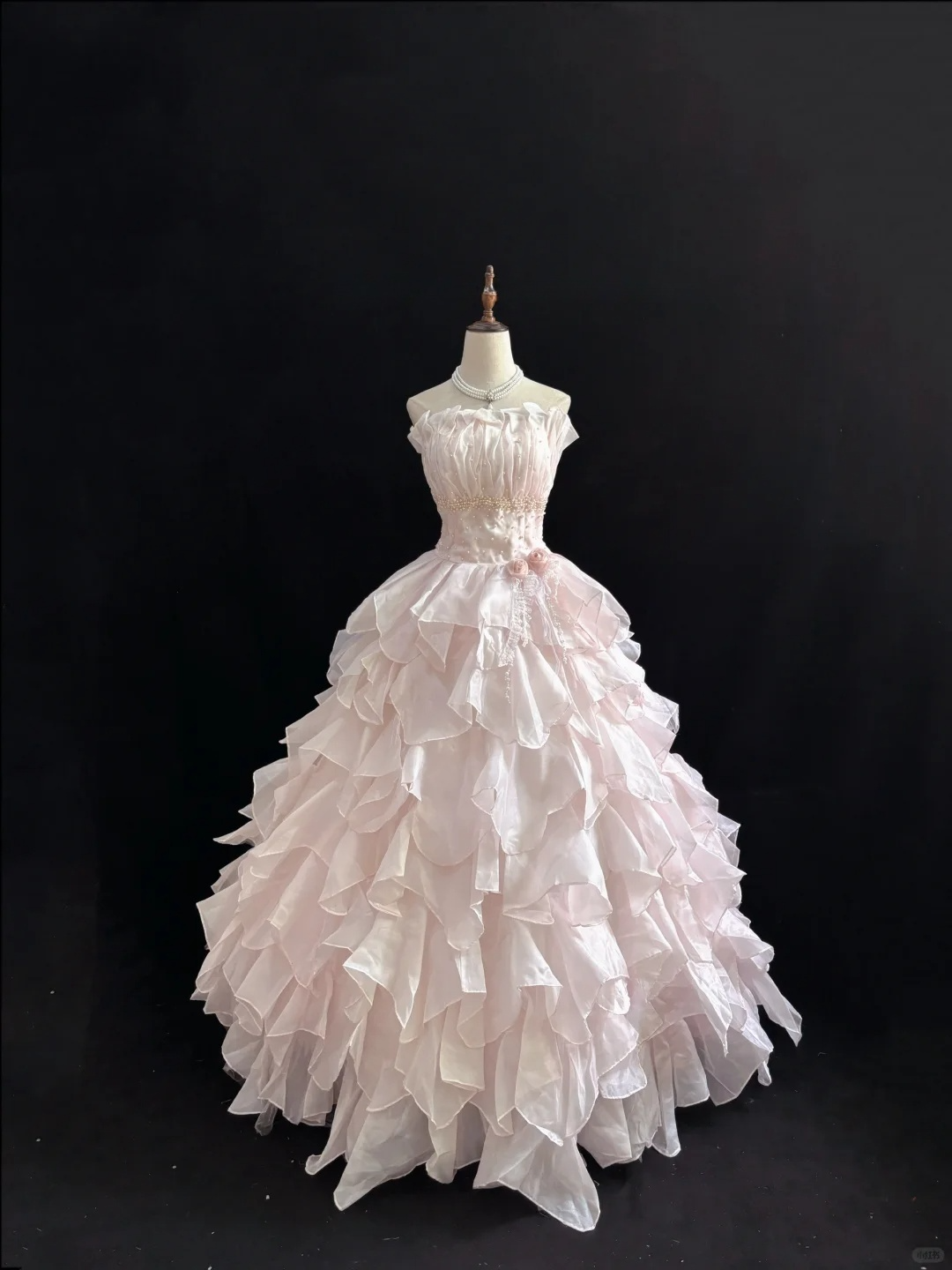 Light Pink Strapless A-Line Ruffles Evening Ball Gowns Sweet 16 Birthday Dresses, D1156