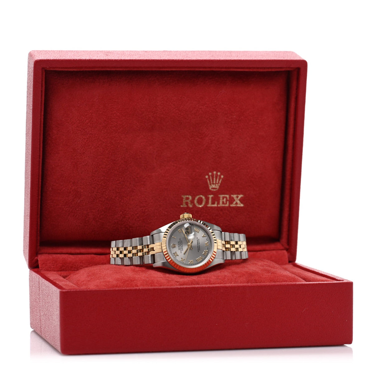Stainless Steel 18K Yellow Gold Oyster Perpetual Datejust Watch Silver Roman 69173
