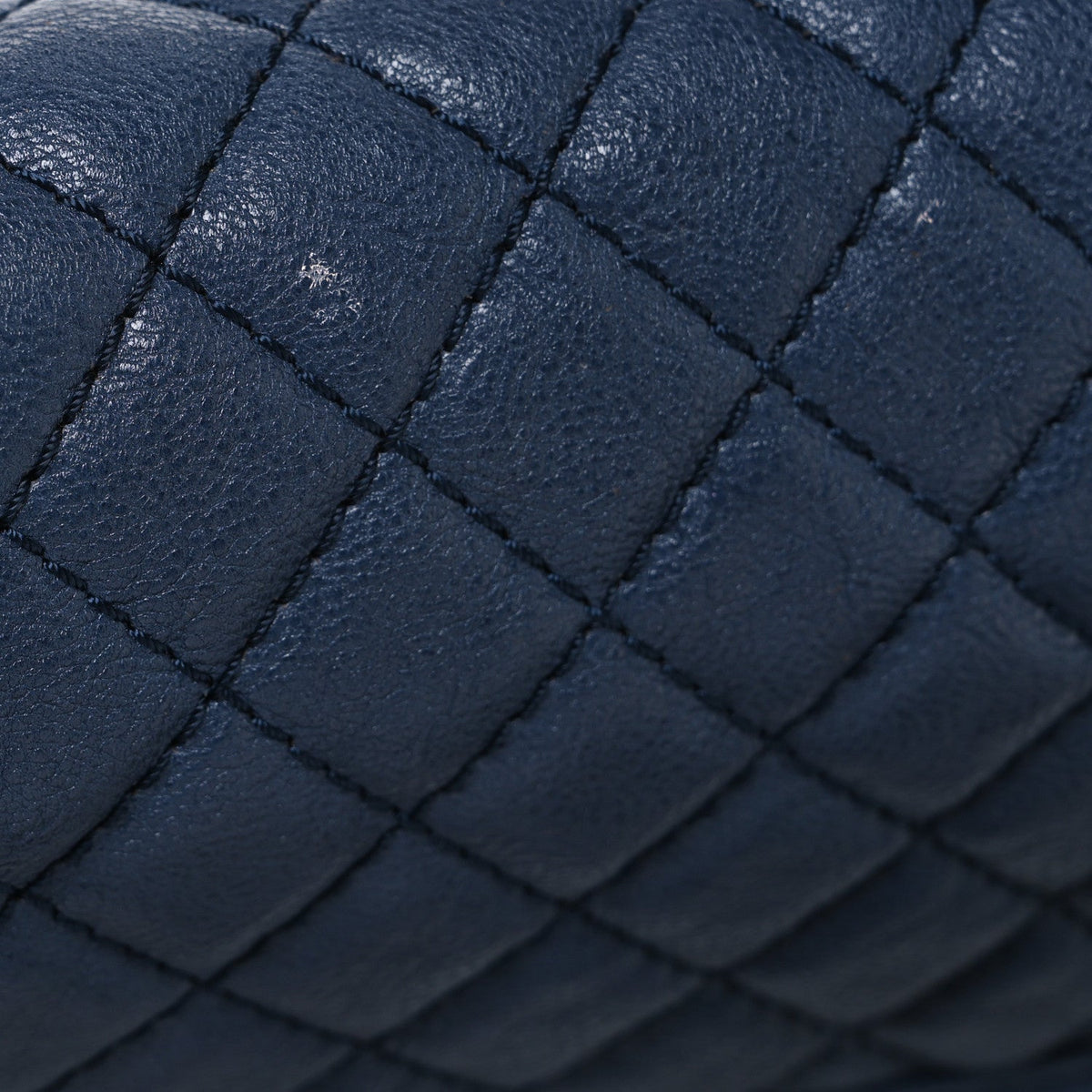 Calfskin Quilted Small Top Handle Boy Flap Navy