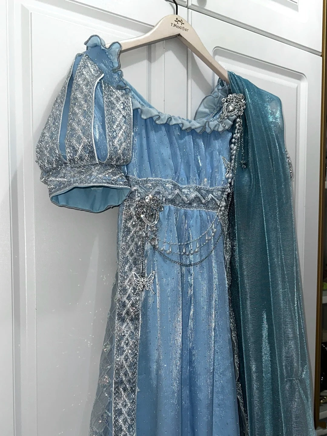 New Arrival Prom Dress Light Blue Square Neck Imperial Dress Evening Dresses Formal Dress D4687