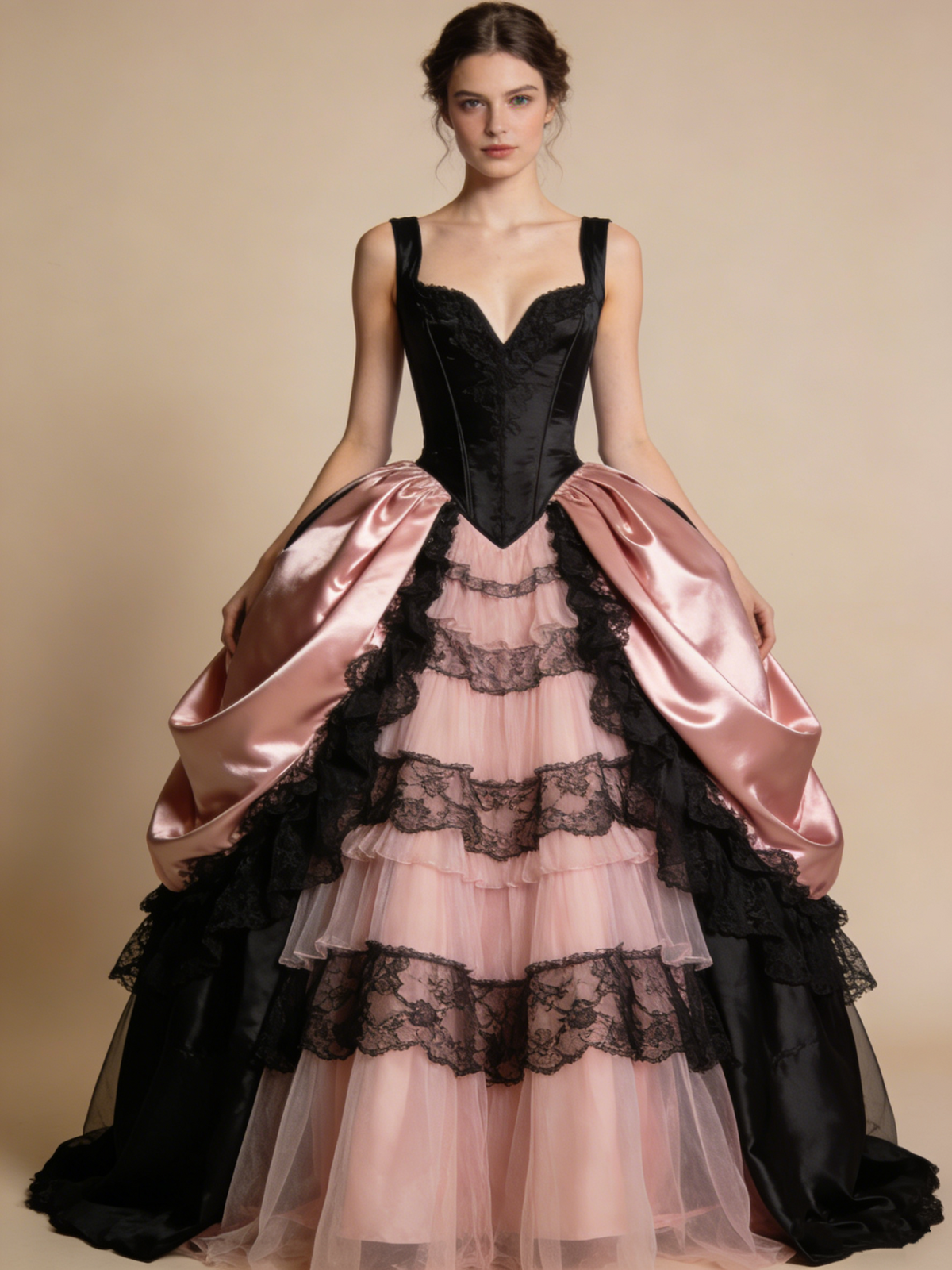 Fashional Ball Gown Black Pink Sweetheart Pleated Lace Prom Dresses Quinceanera Dress Evening Gala Gown D4835