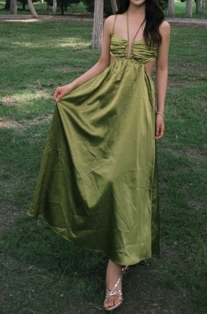 Elegant Prom Dress Spaghetti Straps Backless Gala Gown Evening Dress Birthday Party Outfits D4921