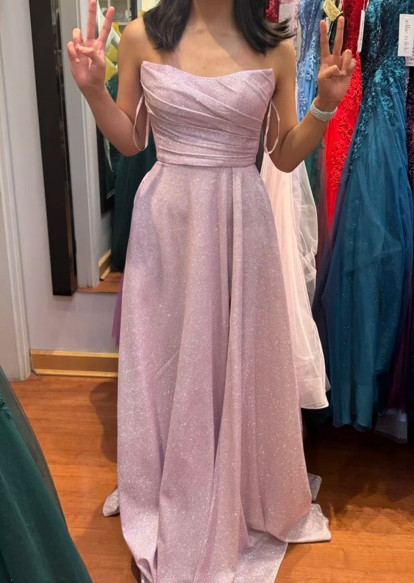 Twinkle Prom Dress Strapless Pleated Evening Dresses Birthday Party Outfits Gala Gown D4952
