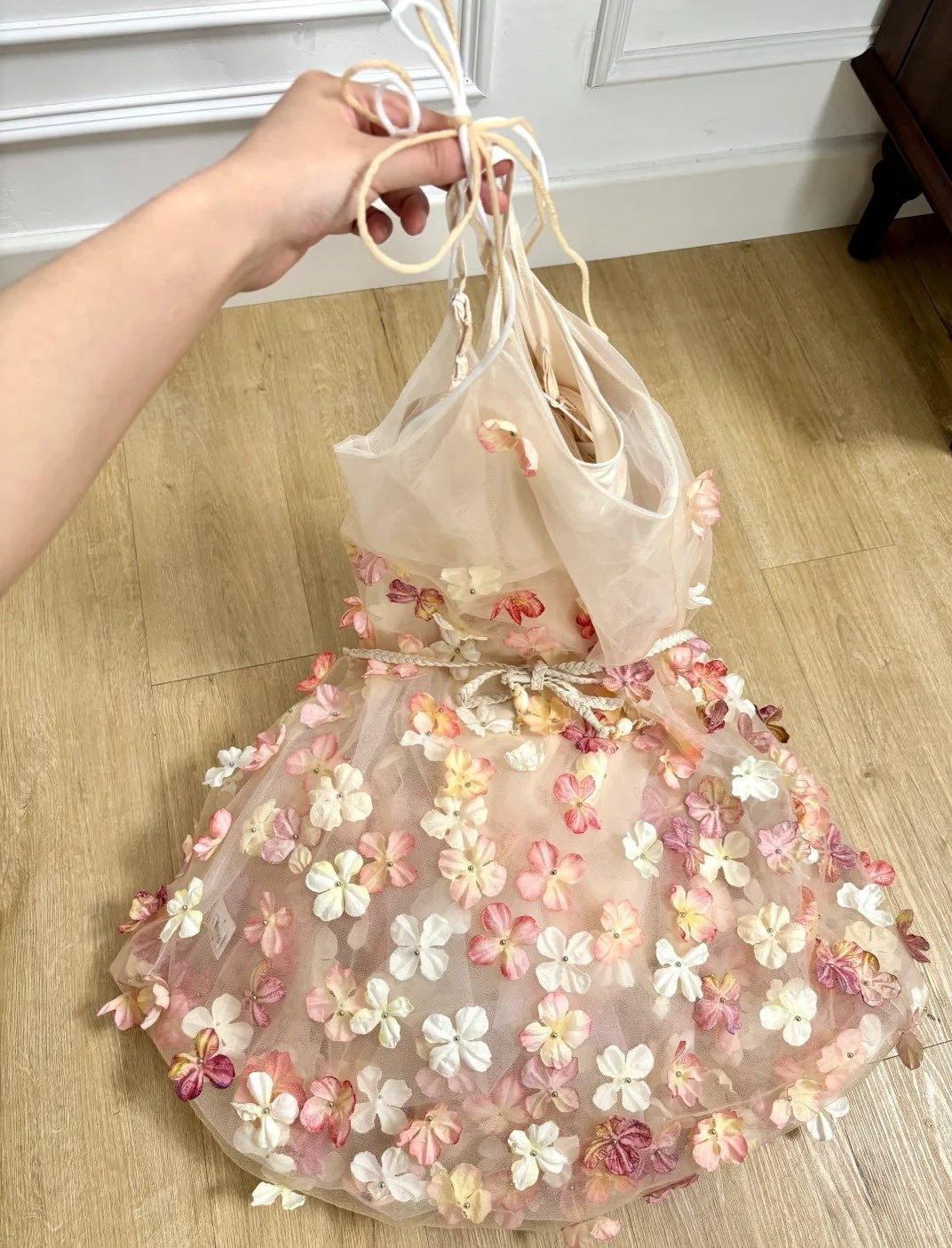 Sweet Homecoming Dress Spaghetti Straps Floral Short Prom Dress Cocktail Outfits Birthday Party Dress D4983