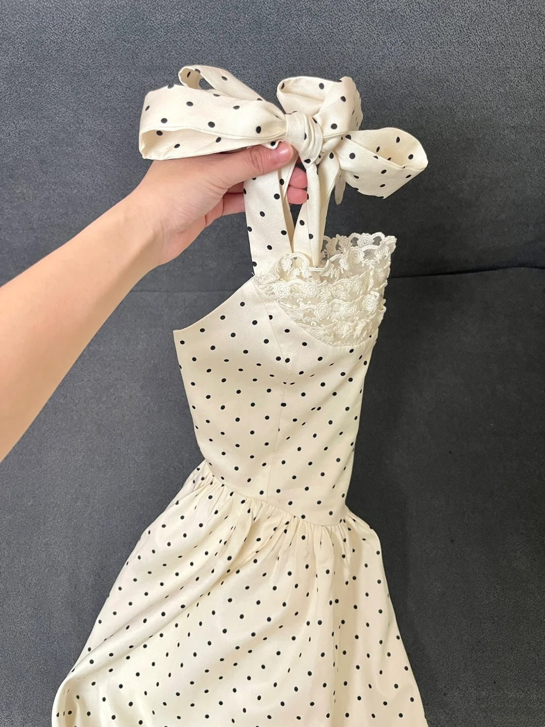 Beauty Homecoming Dress Straps Pleated Polka Dot Short Prom Dress Back to School Outfits Birthday Party Dress D4989