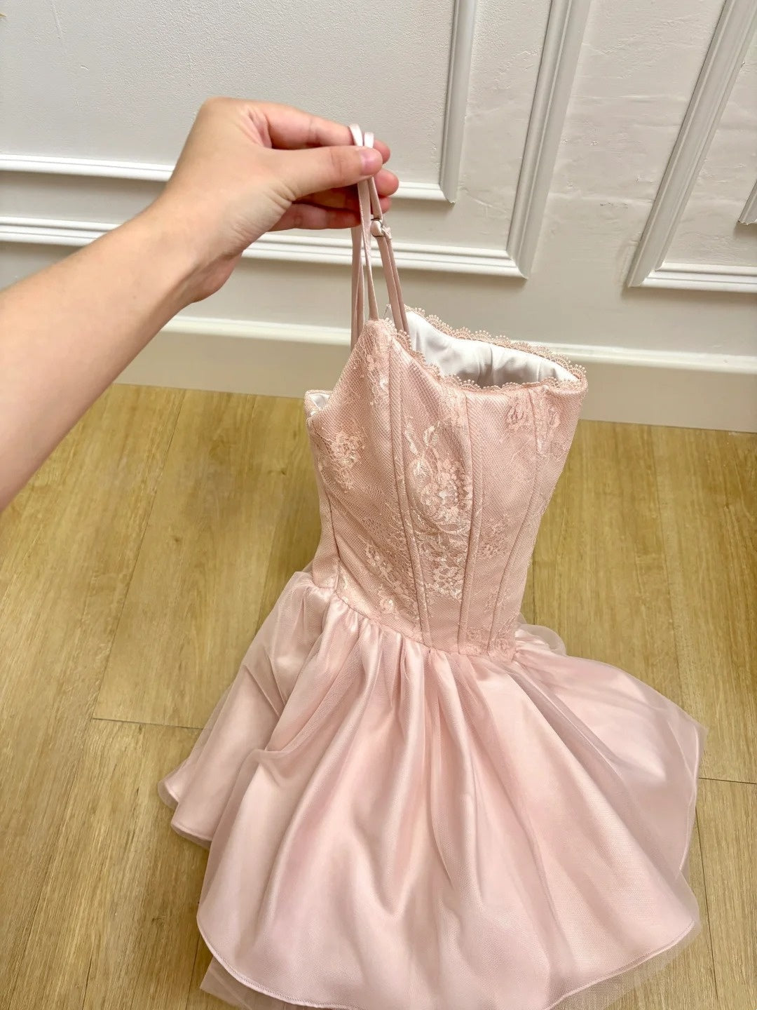 Charming Homecoming Dress Spaghetti Straps Pleated Short Prom Dress Back to School Outfits Birthday Party Dress D4991