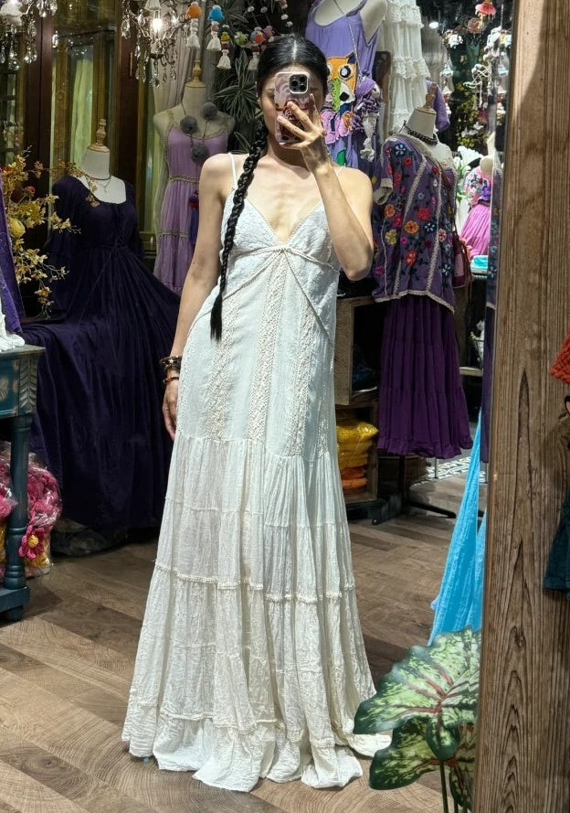 New Arrival Prom Dress White V-neck Pleated Evening Dress Long Cocktail Outfits Gala Gown D4996