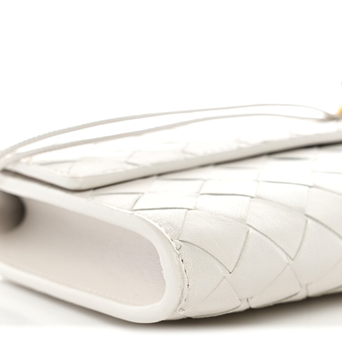 Nappa Intrecciato Long Andiamo Top Handle Clutch White