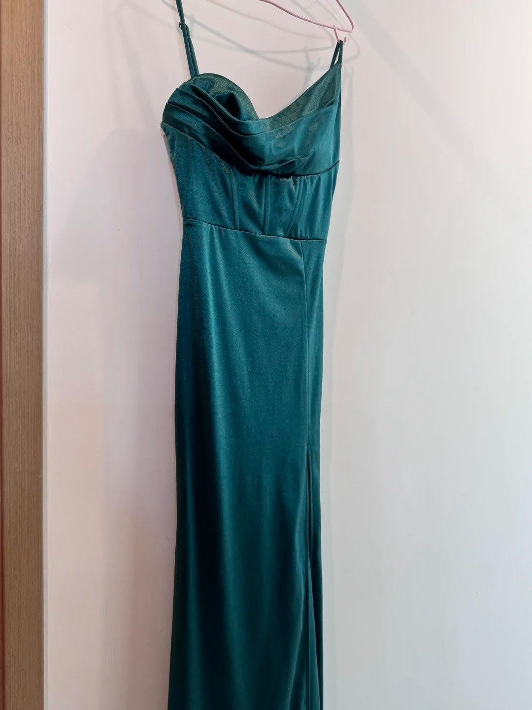 Elegant Prom Dress Spaghetti Straps Sheath Slit Mermaid Gala Gown Evening Dress Party Outfits D5031