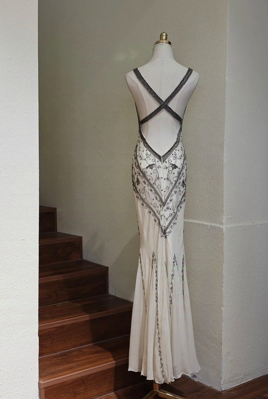 Stunning Prom Dress V-neck Backless Mermaid Gala Gown Evening Dress Birthday Party Outfits D5156
