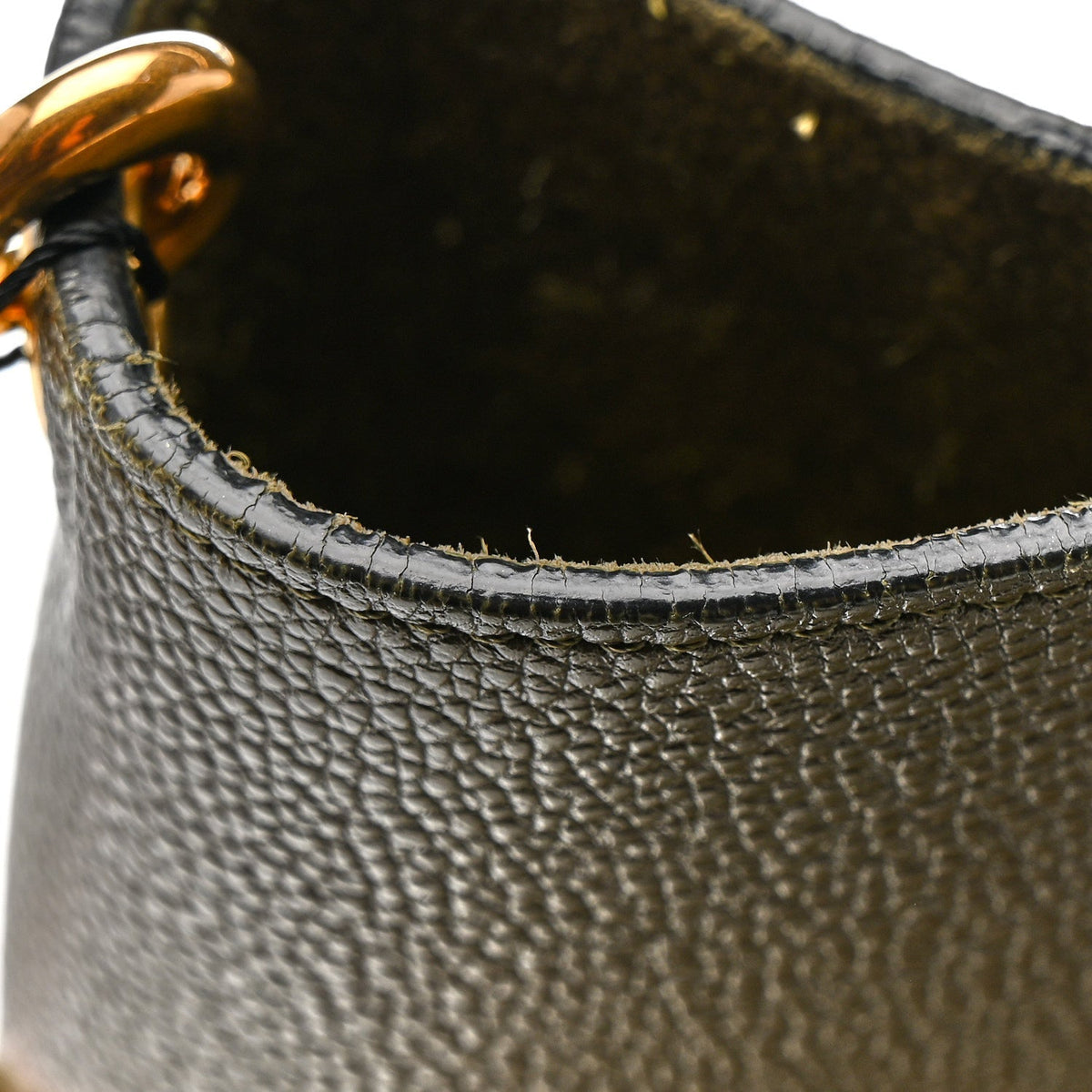 Soft Grained Calfskin Sangle Bucket Bag Light Khaki