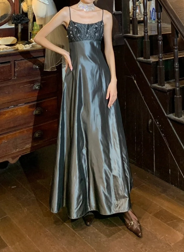 Elegant Prom Dress Satin A Line Spaghetti Straps Gala Gown Formal Evening Dress 18th Graduation Dress D5214
