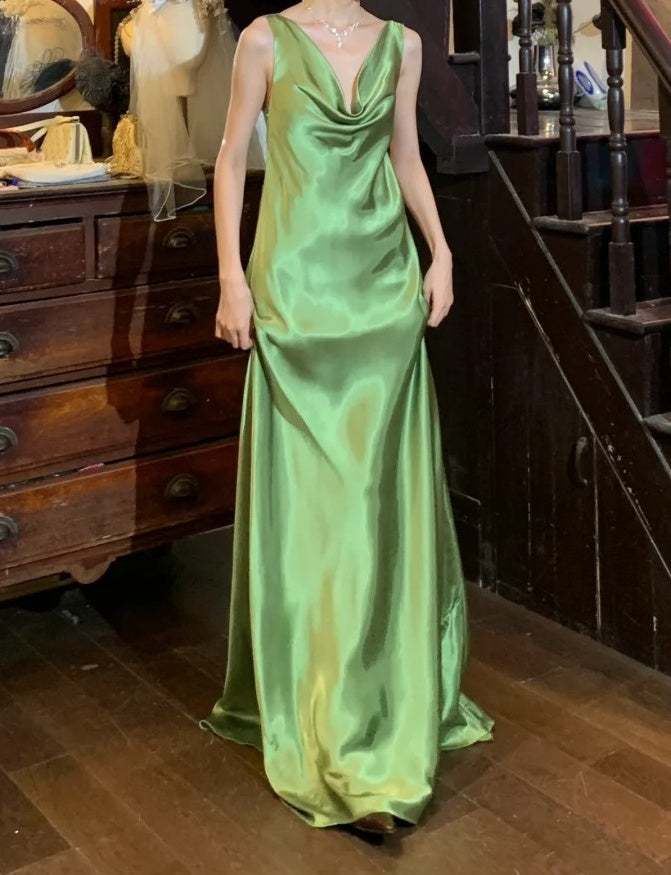 Elegant Prom Dress Satin Mint Green Straps Gala Gown Formal Evening Dress 18th Birthday Party Dress D5217