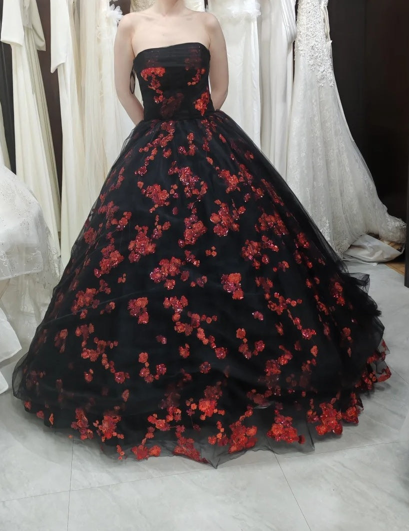 Gorgeous Ball Gown Strapless Tulle Evening Dress Quinceanera Dress 18th Birthday Gown D5325