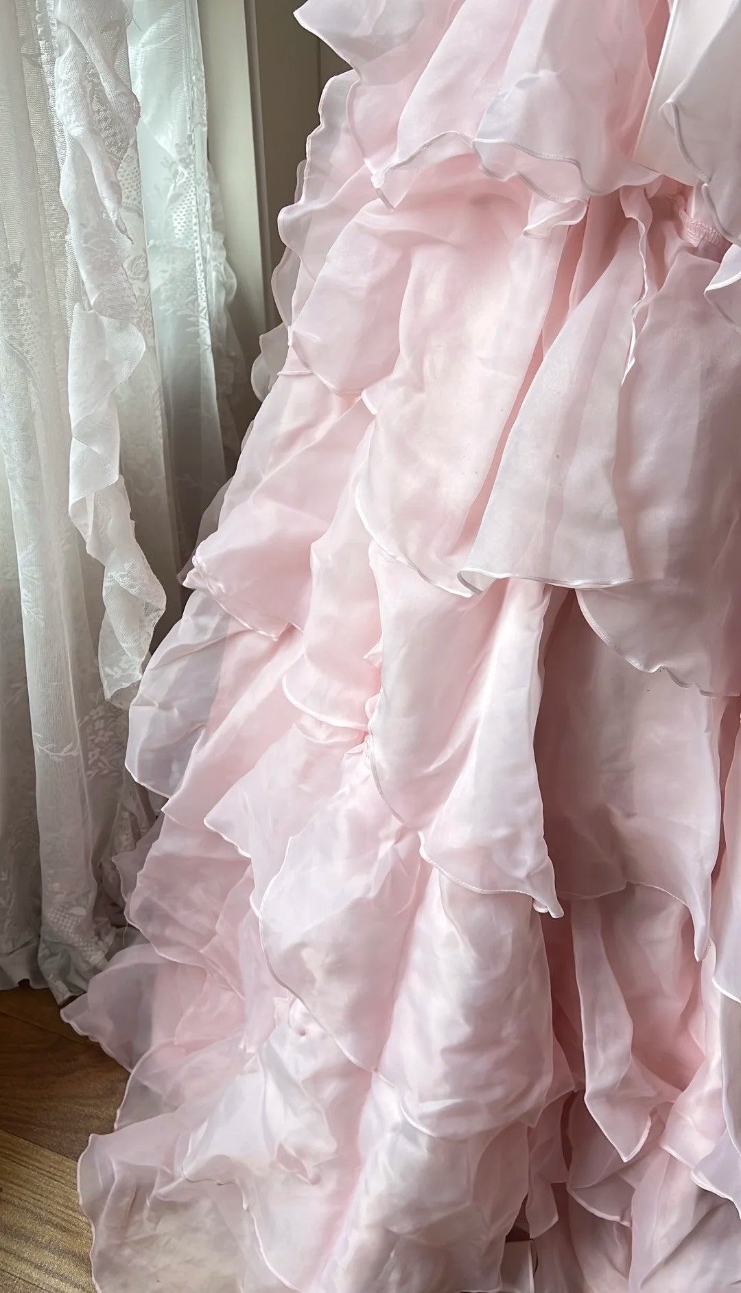 Beauty Ball Gown Light Pink Sweetheart Tiered Evening Dress Sweet 16th Dress Birthday Party Gown D5353