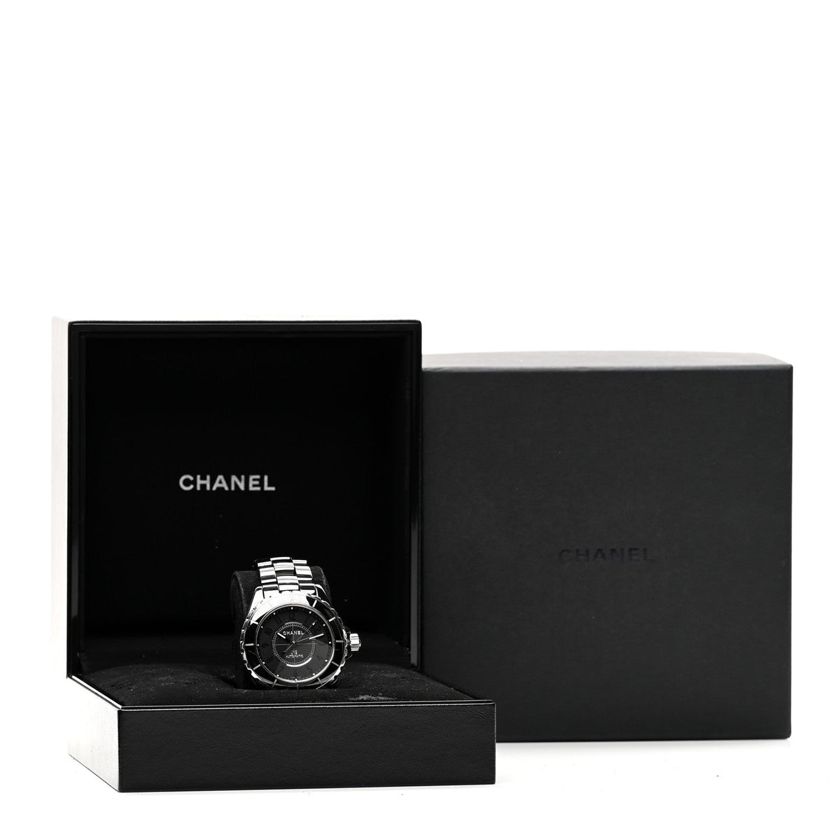 Stainless Steel Ceramic 38mm J12 Phantom Automatic Watch Black