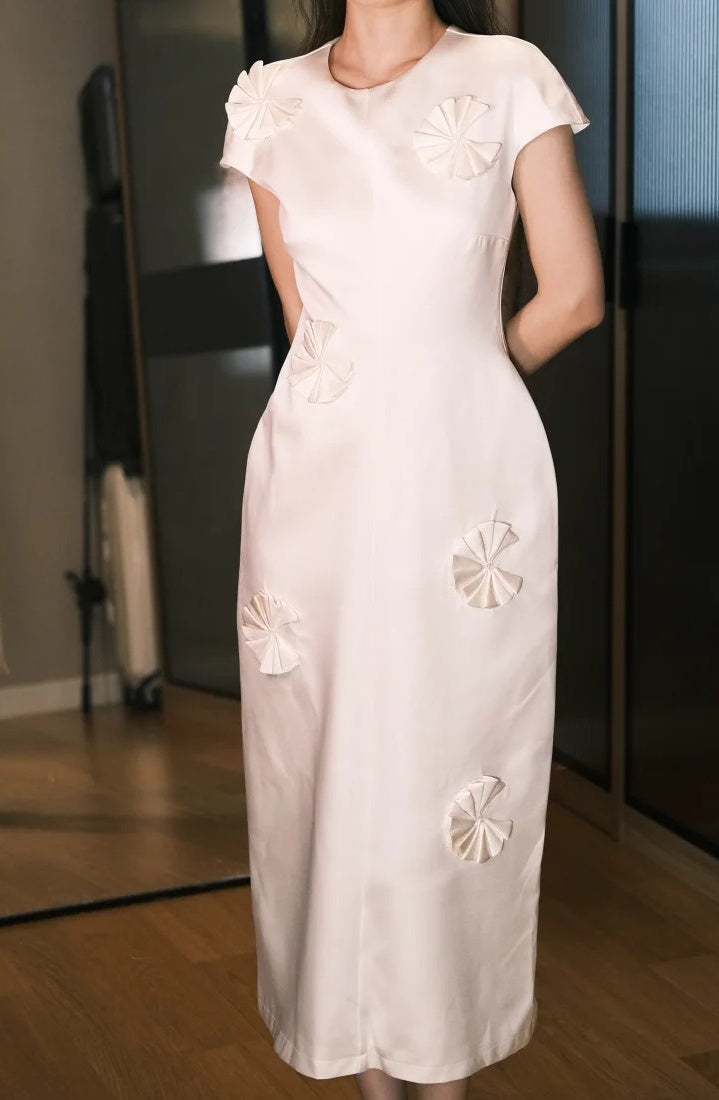 Elegant Prom Dress A Line Crew Neck Pleated Gala Dress Evening Dress D5488