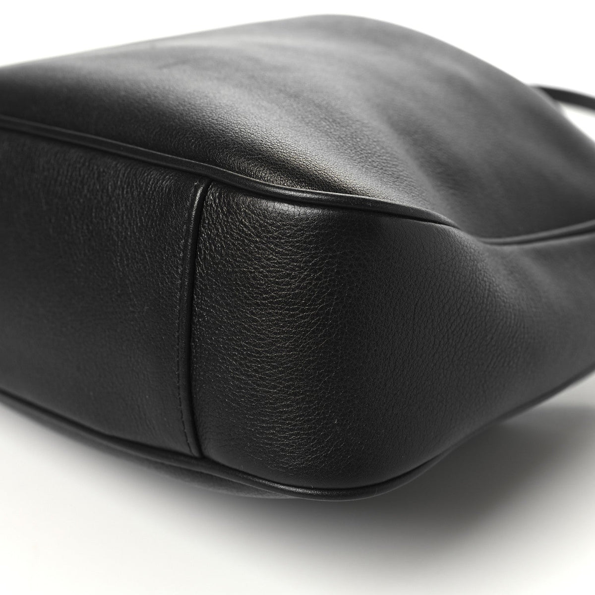 Softy Wonka Textured Dollar Calfskin Medium Diana Shoulder Bag Black