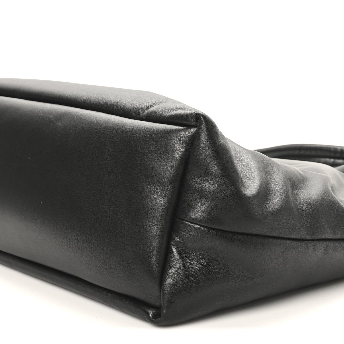 Lambskin Wide Puffer Tote Black