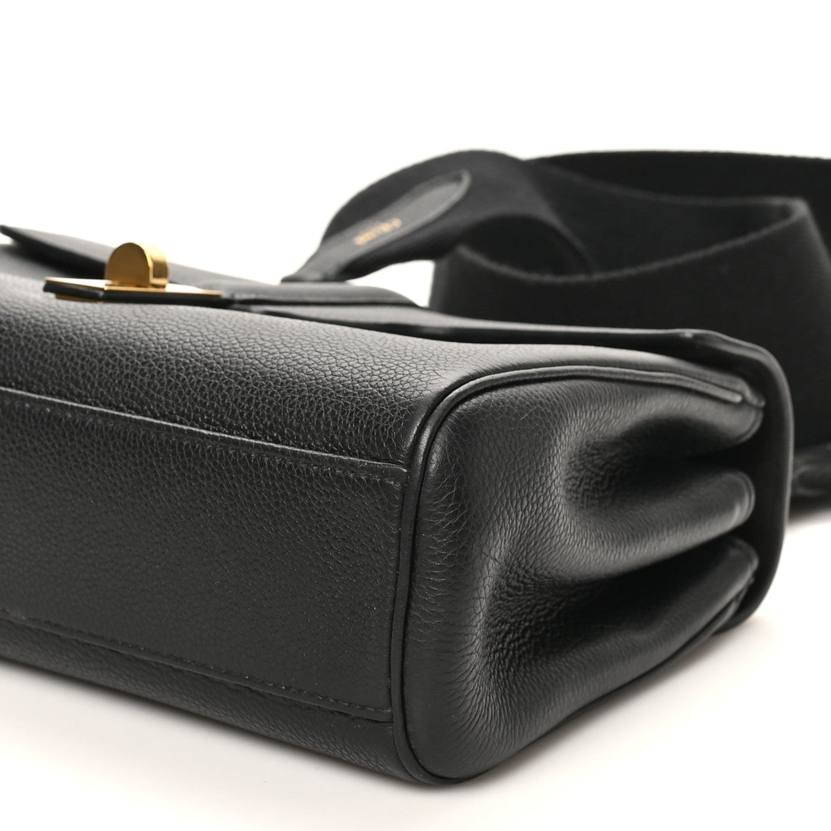 Grained Calfskin Teen Soft 16 Shoulder Bag Black