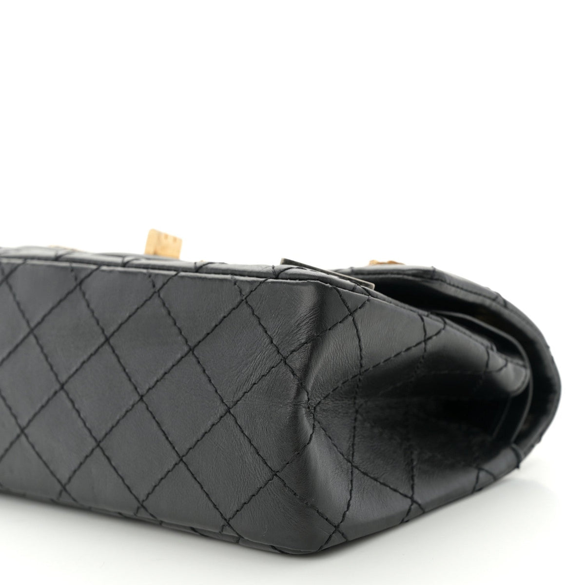 Aged Calfskin Quilted Casino 2.55 Reissue Mini Flap Black
