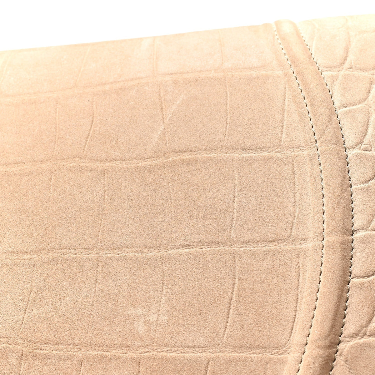 Crocodile Embossed Nubuck Medium Phantom Luggage Beige