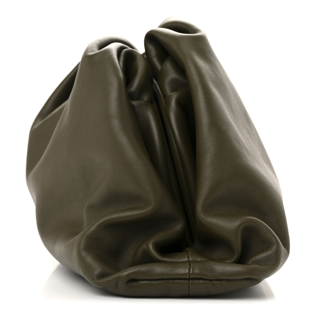 Smooth Butter Calf The Pouch Oversized Clutch Kaki Fondent