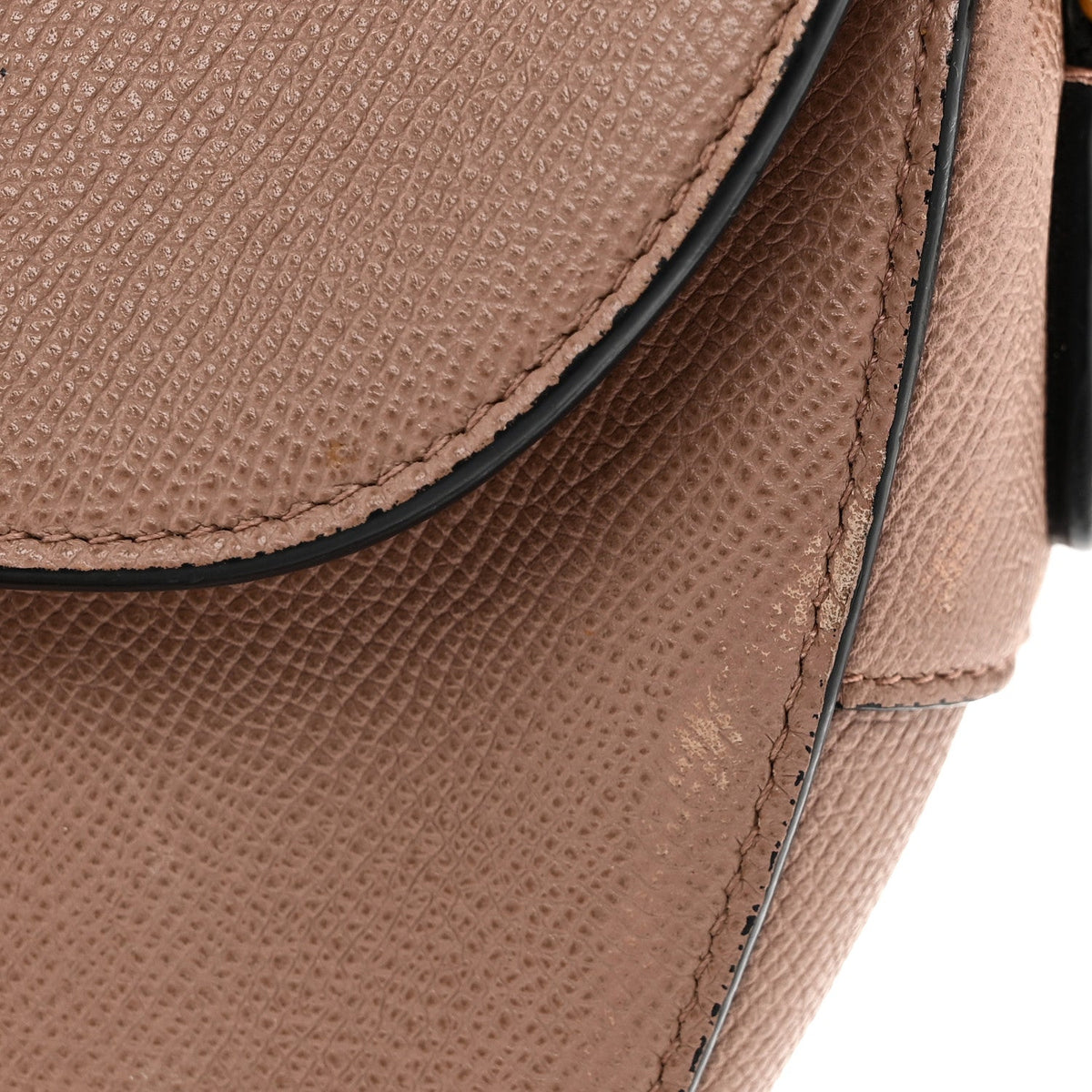 Grained Calfskin Saddle Bag Blush