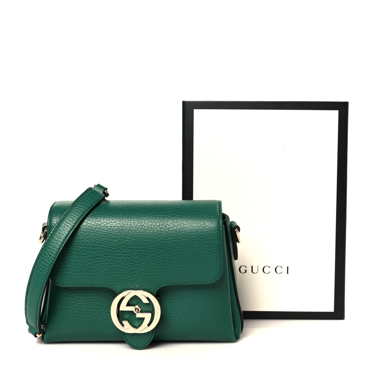 Dollar Calfskin Interlocking G Crossbody Bag Emerald