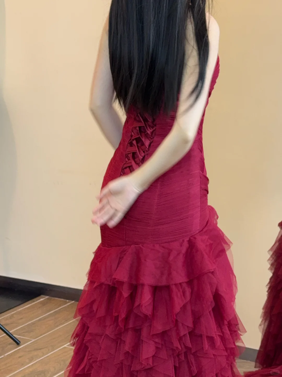 Vintage Burgundy Mermaid Sweetheart Neck Layered Tulle Long Prom Dress SH5211