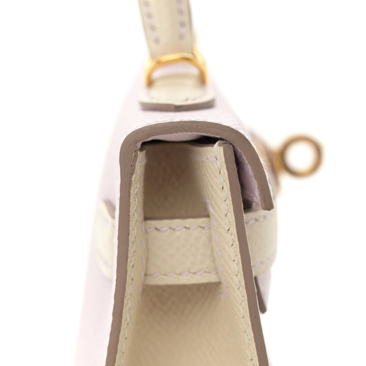 Epsom Horseshoe Mini Kelly Sellier 20 Mauve Pale Craie