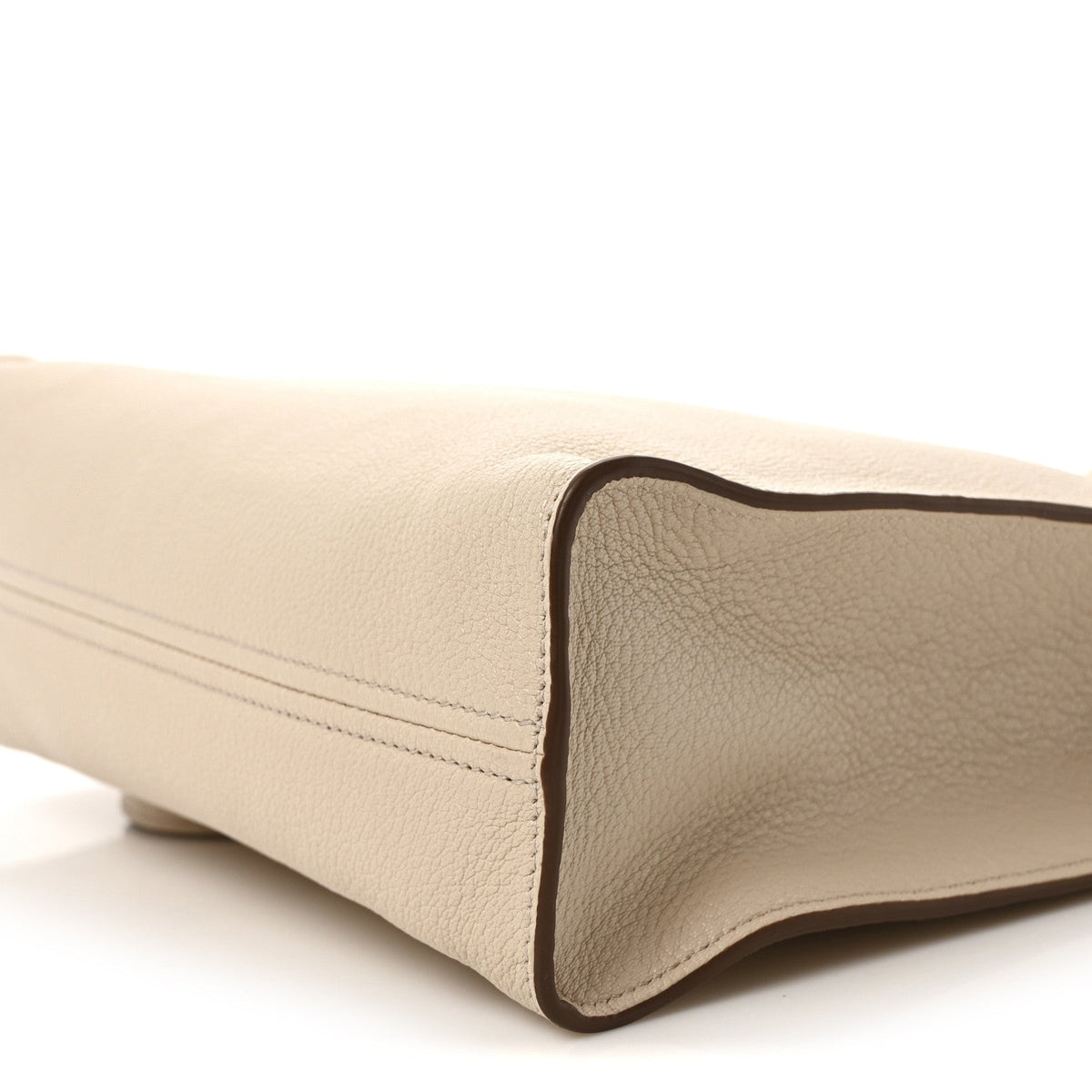 Goatskin Logo Embossed Shopping Tote Lino