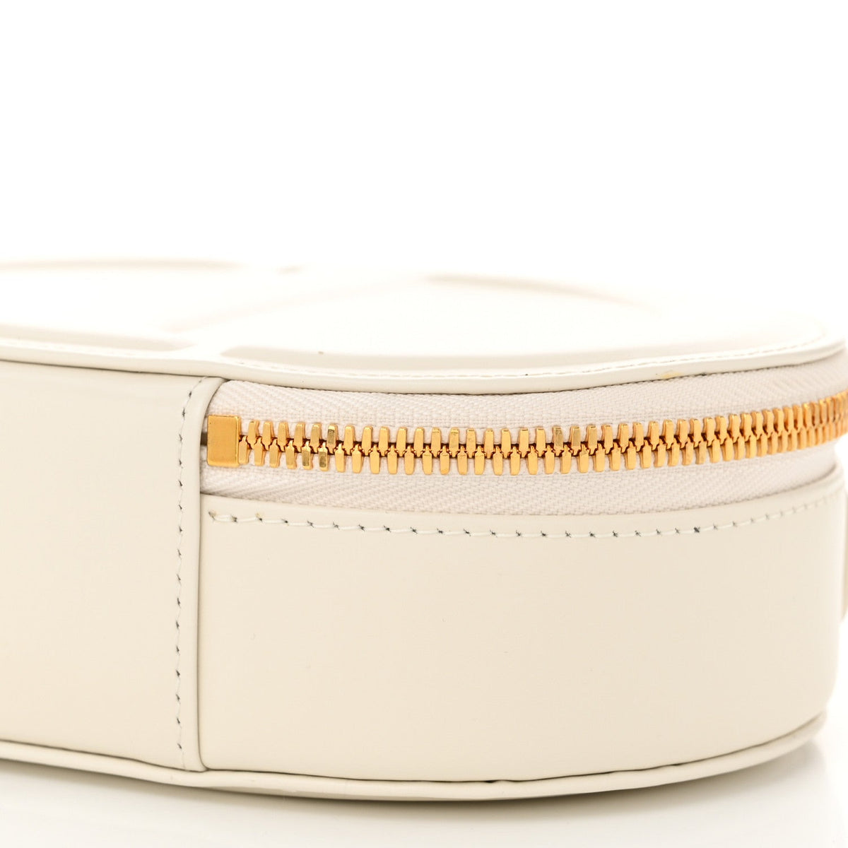 Calfskin CD Signature Oval Crossbody Camera Bag Latte