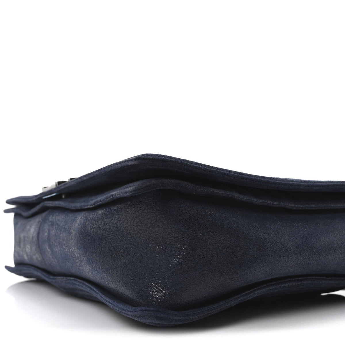 Iridescent Calfskin Large Gentle Boy Flap Navy Blue