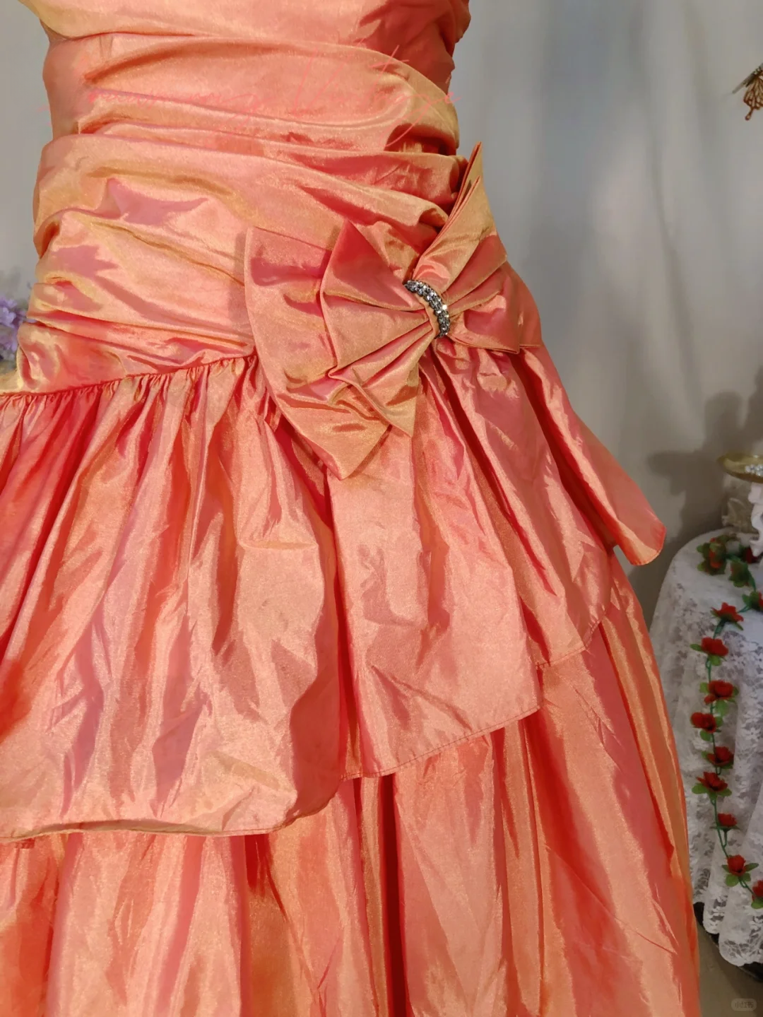 Vintage A Line Sweetheart Neck Bow Layered Satin Homecoming Dress SH4960