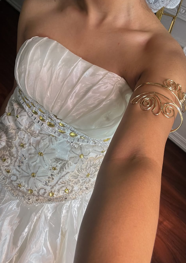 Stunning Vintage Ball Gown Strapless Exquisite Beaded Layered Organza Prom Dress SH5382