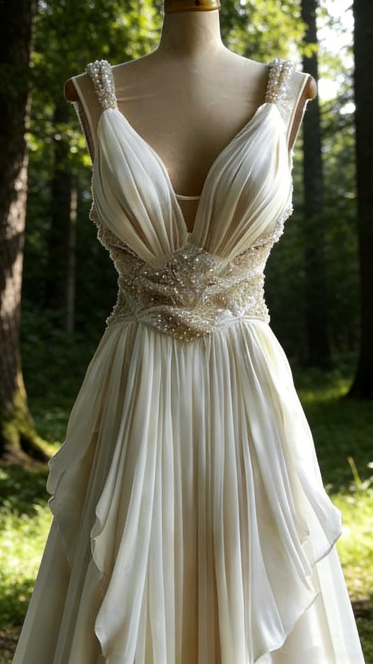 Gorgeous Straps A-Line V Neck Beading Wedding Dress Formal Evening Gown, D416